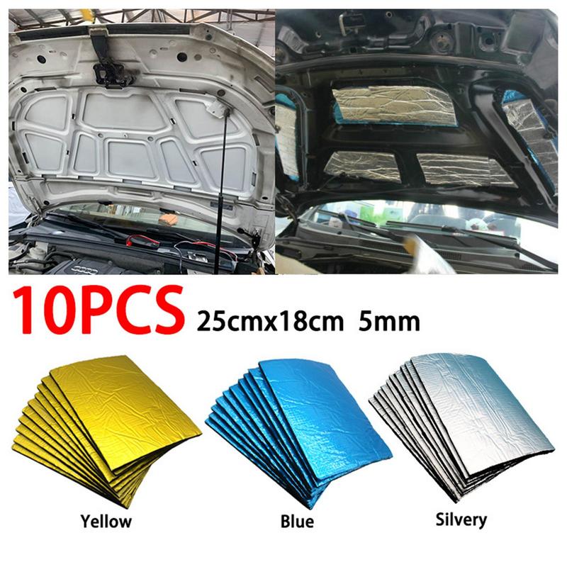 Sound Deadening For Cars 10pcs Automotive Heat Sound Insulation Mat Automotive Sound Deadening Mat For Auto Engine Roof Door Car