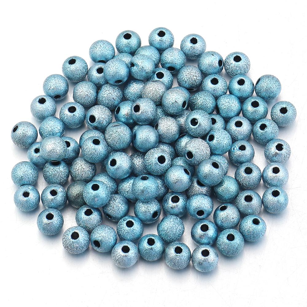 100pcs/lot Plating Wrinkle Acrylic Beads Colorful Round Loose Beads For Jewelry Making DIY Necklace Bracelet Accessories