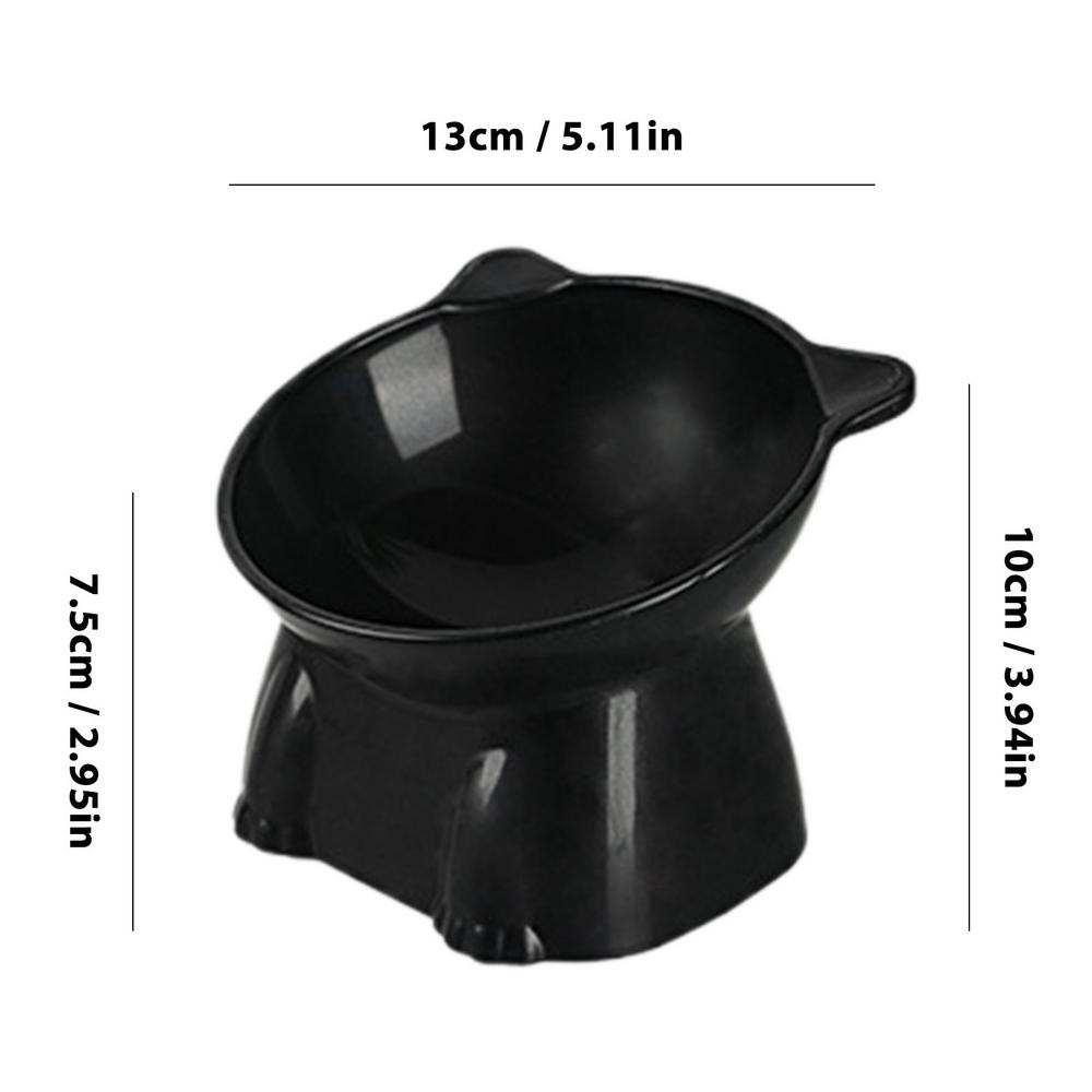 High Foot Pet Bowl Raised Tilted Cat Bowl Washable Plastic Combination Anti Tipping Drinking Water Non Slip for Cats Dogs