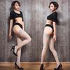 Sexy Lingerie Bonbonfarbe Breit geripptes Oberteil Bündchen Strümpfe Für Damen Glitzer Seidenstrumpf 15D Damen Oberschenkelhoch Öl Glänzend Strümpfe