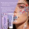 50G Red White Blue Glitter Stick for Independence Day, Waterproof Patriotic Face Body Glitter Gel, USA Flag Sequins Makeup Stick