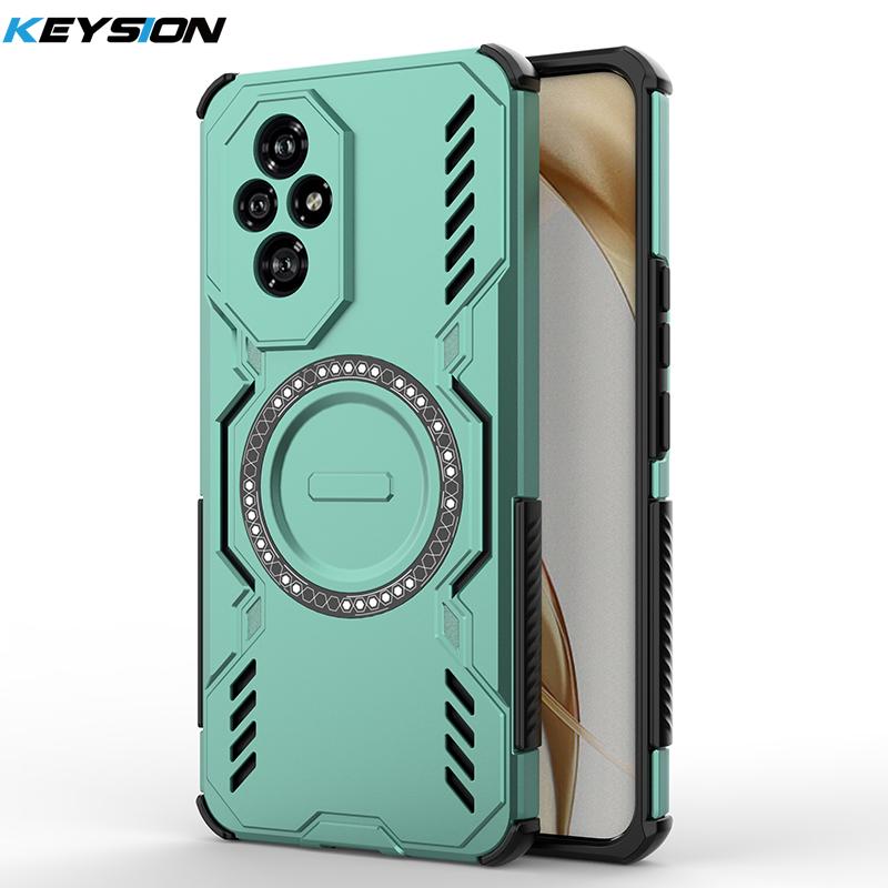 KEYSION Hollow Heat Dissipation Case for HONOR 200 5G Magnetic Cooling Shockproof Phone Back Cover for Huawei Honor 200 Lite 5G