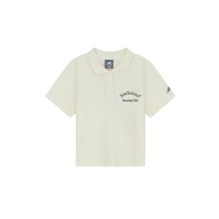 New Balance Polo Shirt Women s Ivory White NFE32162-IV S/155