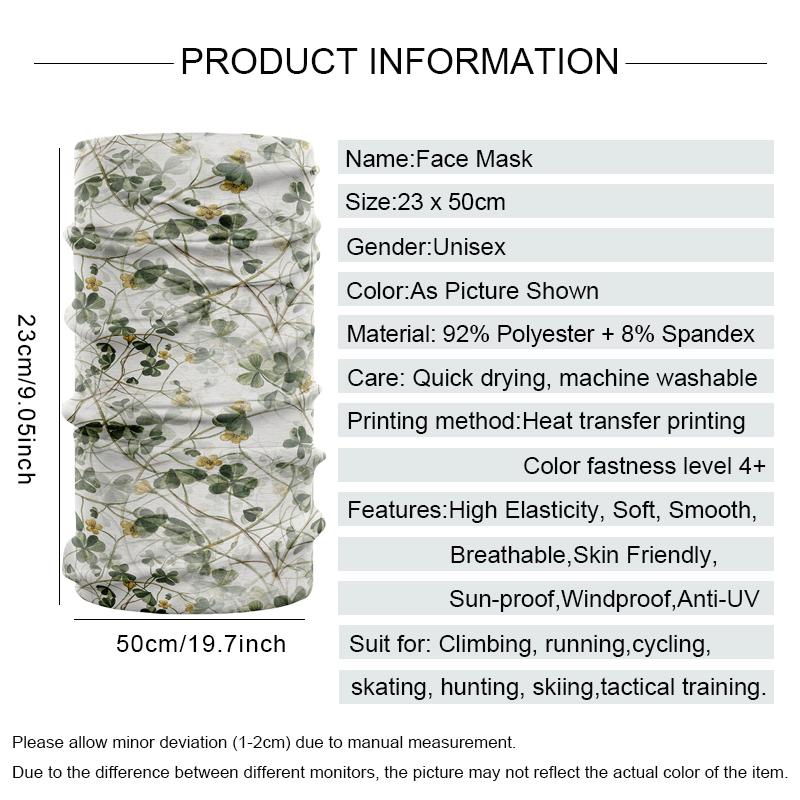 3D vizuální efekty Hladší ledové hedvábí Tkanina Obličejová bandána Šátek Prachotěsný Nákrčník Prodyšný Unisex Turistika Cyklistika Pokrývka hlavy