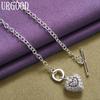 925 Sterling Silver Heart Shaped AAA Zircon Pendant Necklace for Women's Wedding Party Fashion Jewelry