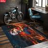 Cool Anime Warrior Printed Rug,Fire Theme Decorative Floor Carpet,Large Mat for Gamer Room,Bedroom,Living Room,Home Decor Gift