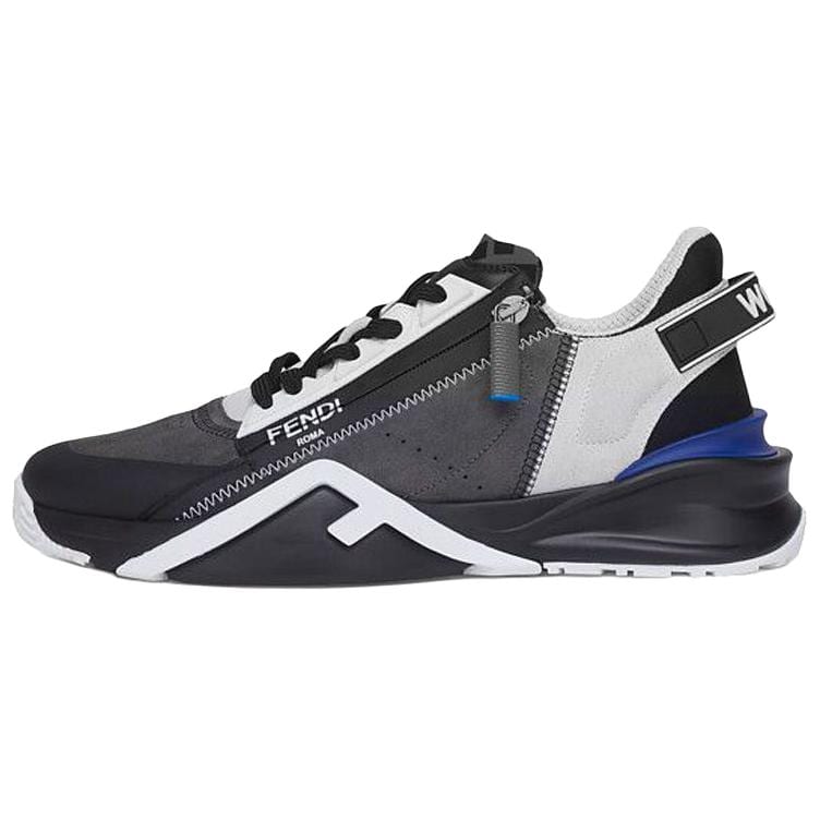 FENDI Flow Low top Casual Shoes Men's Gray Black White 7E1392TC0F1EDI