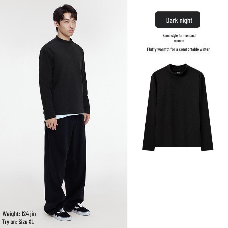 

Теплый топ с двусторонним флисовым подкладом - Полувысокий воротник, длинный рукав для осени/зимы L (100-120 jin)