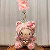 New Leopard Print Plush Necklace Cute Character Doll Keychain Bag Pendant Keyring Kawaii Car Decoration Gift
