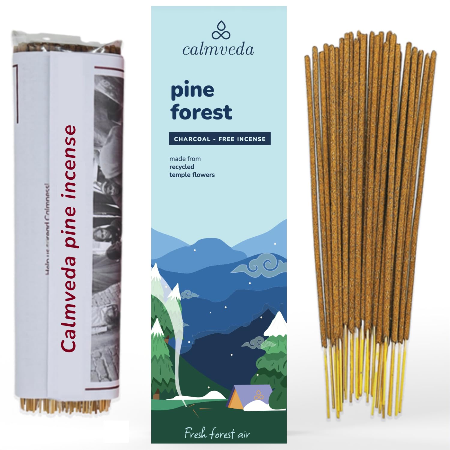 CALMVEDA Pinon Pine Incense Sticks - 80 Pine Scented Sticks