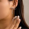 New Kpop Snake Long Tassel Bow Bowknot Drop Earrings for Women Girls 1116 Trendy Vintage Piercing Hanging Earrings Jewelry