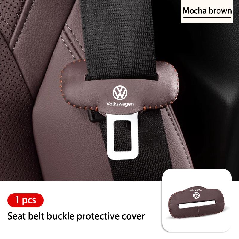 BIG1 Leather Car Seat Belt Adjustable Anti-Scratch Protector Buckle For Volkswagen VW Polo Jetta Sagitar Magotan Passat B5 B6 B7 CC
