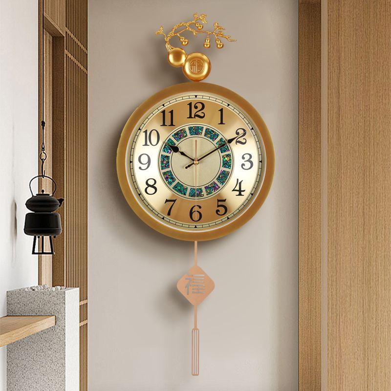 Chinese Table Light Luxury Wall Clock Living Room Home Fashion New Wall Hanging Family Decoration Atmospheric Clock