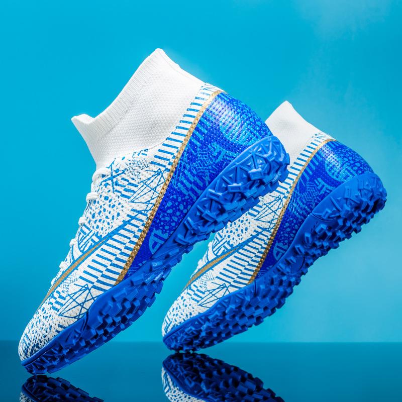 2398 High-top Football Shoes Men and Women Children Broken Nails Artificial Turf Long Nails Student Competition Training Shoes