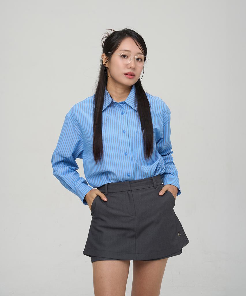 Celtio Layered Mini Skirt Pants Charcoal