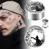 1PC Stainless Steel Moon Black Cat Ear Plugs Expanders Piercing Screw Ear Gauges Earring Gauges Stretchers Piercing Body Jewelry 4
