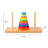Torre de Matemática Lifepower de 10 Peças Coloridas de Madeira Atemporal Treinamento Cerebral Seguro Adequado para Maiores de 3 Anos e Quebra-cabeça Torres de Hanói, Passos. enigma. Diversão. jogos. a base de água