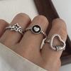 925 Silver Rings for Women Couple Minimalist Handmade Simple Retro Heart Star Ring Fine Jewelry Gift Prevent Allergy