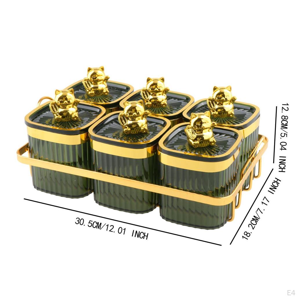 6 Grid Food Storage Box for Wedding Decor with Nut Jars Dried Fruit