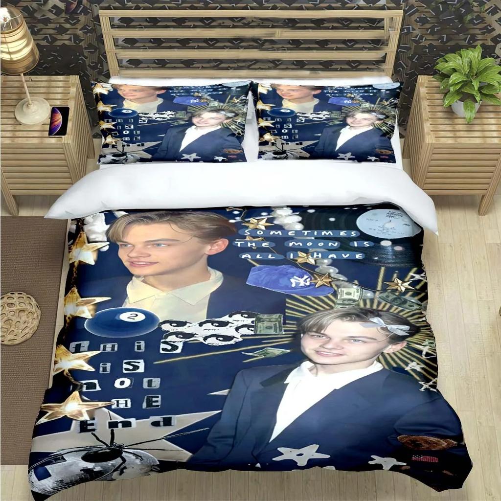Comforter Famous Actor L-Leonardo Dicaprio Print Bedding Sets Bed Supplies Set Bed Comforter Set Bedding Set Luxury Gift