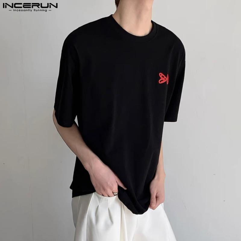 INCERUN Plus Size Men Short Sleeve Print Casual Loose T-shirts Tops