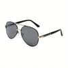 2PCS Men's and Women's Retro Large Frame Round Fashionable Lens Glasses Enlarged Retro Pilot Style Party Glasses