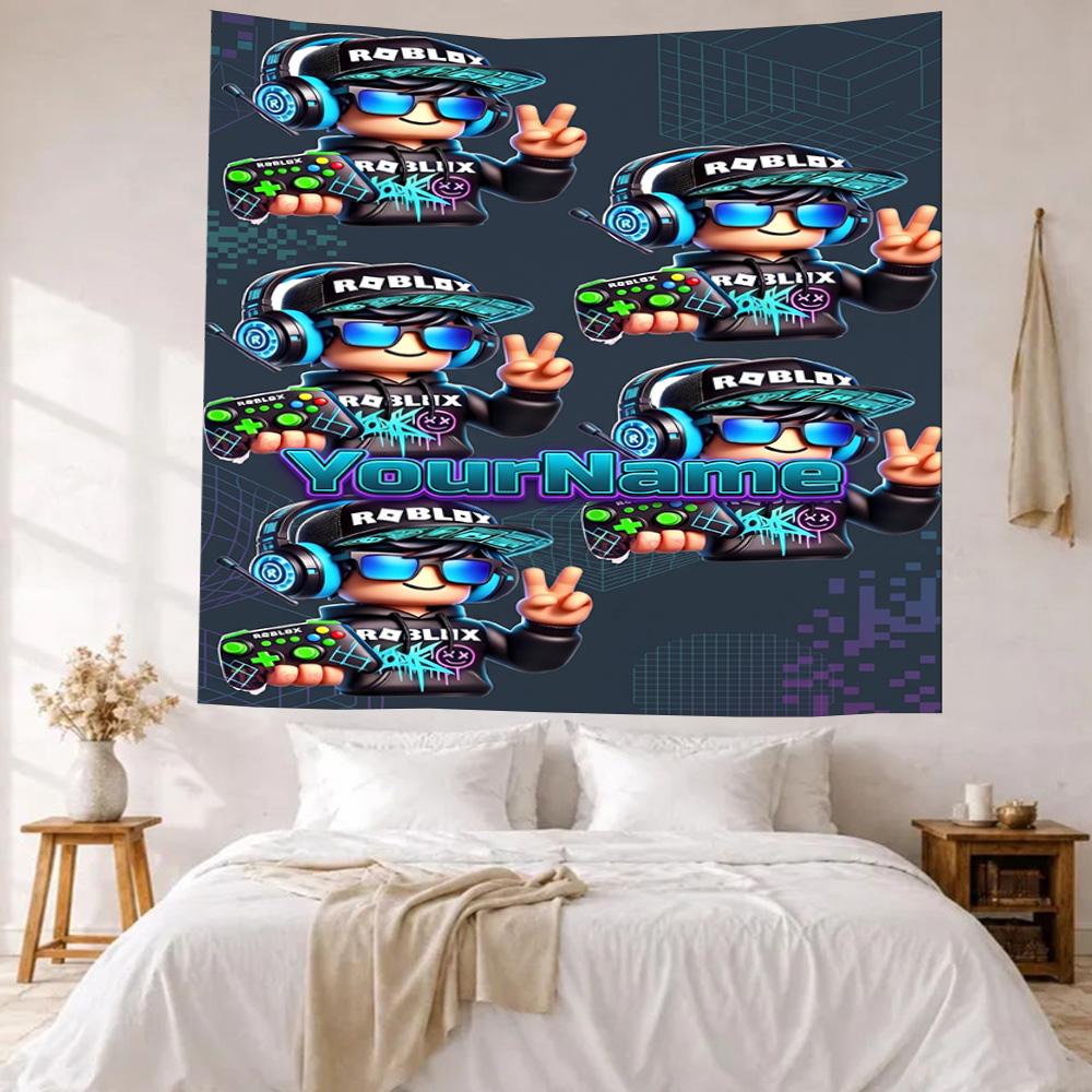 Roblox Custom Dit Navn Vægdekoration Vægtæppe Kunst Til Kæledyrs Mindesmærke Fødselsdag Bryllupsfest Baggrund Familiegave