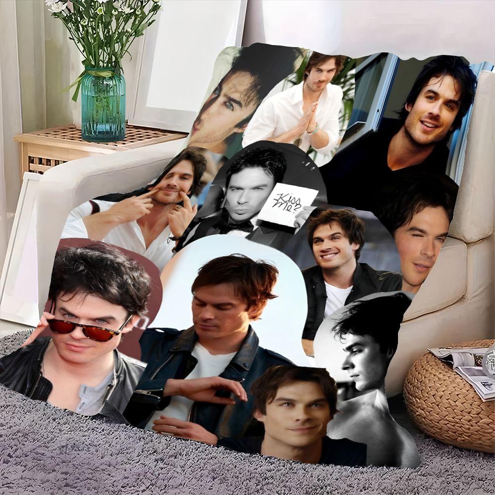 Kolekce přikrývek s koláží Iana Somerhaldera - Víceobrazový měkký flanelový přehoz s ikonickými pózami a styly - Útulná domácí dekorace, Perfektní pro