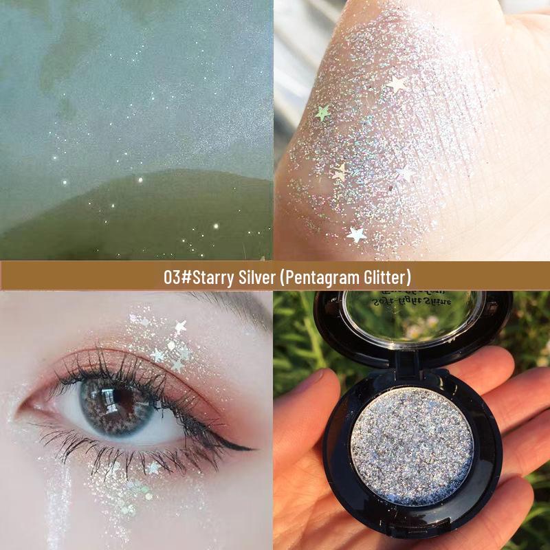 Monochrome Glitter Star Sequins Eyeshadow for Children's Day Performance