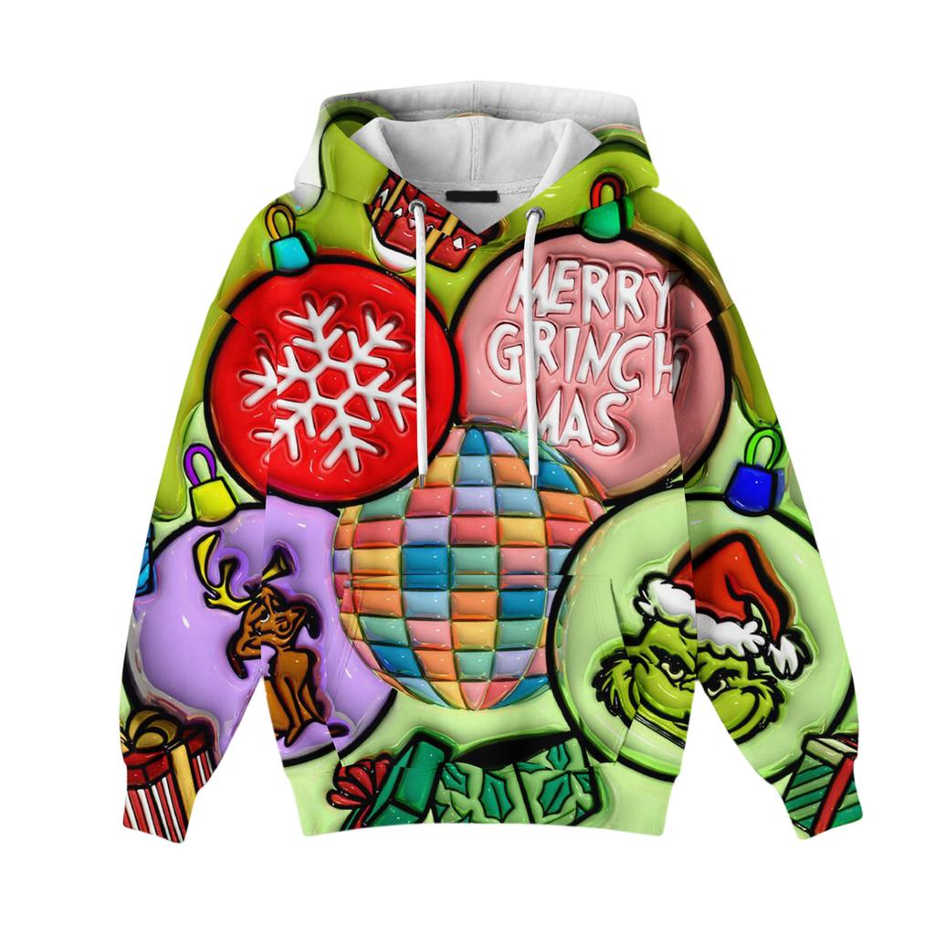 Christmas Hoodies For Women Funny Cute Printed Holiday Sweatshirt Winter Oversized Pullover Tops