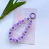 Rainbow Frosted Jelly Bead Phone Lanyard Lightweight Double Clasp Anti-Lost Wrist Strap for Daily Commute Shopping