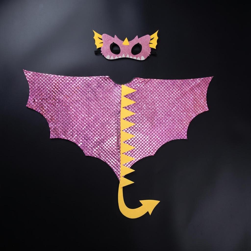 Dinosaur Cape Wing-Like Costume with Tail Comfortable for Young Children