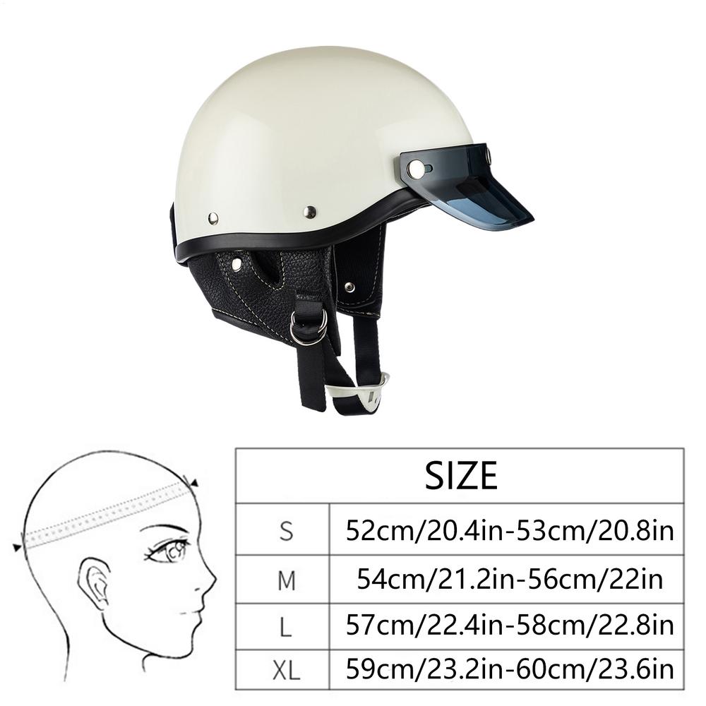 

Motorcycle Half Helmet Lightweight Cool Breathable Open-face Cap Motorcycle Helmets For Men For Motocross Scooter Racing Street M белый