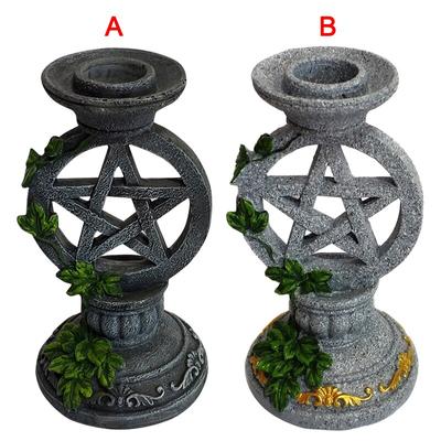 Astrology Pentagram Candlestick Fun Desktop Candlestick Stand Candle Holder for Home Decor Divination Ceremony