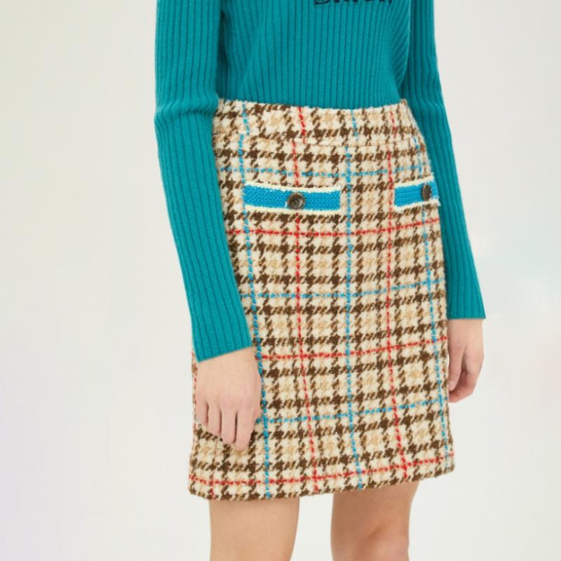  Benetton  Benetton Sylvie Tweed Skirt Bask50261 Bg