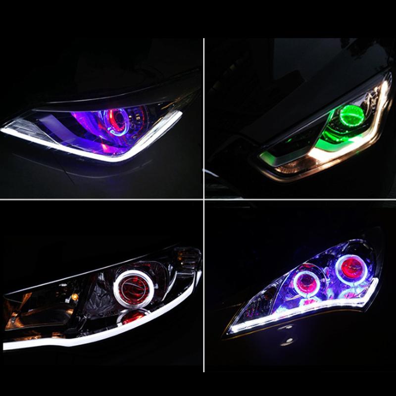 Sada 2 ks DIY Devil Eyes LED Halo Rings Kit HID projektor světlometů do auta 360° Demon Eyes LED světla upravená Q5 Hela Lens