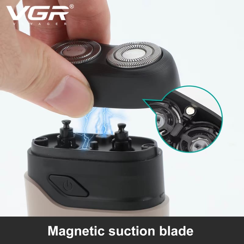 VGR Electric Shaver Floating Double Blade Rechargeable Plug-in Dual Use Washable Travel Portable Universal Voltage Men's Sideburn Shaver