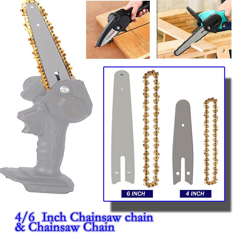 4/6  Inch Gold Chain Guide Electric Chainsaw Chains and Guide Used for Logging and Pruning Chainsaw Parts