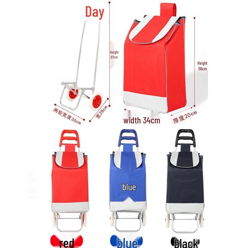 Three-Wheeled Foldable Shopping Cart with Chair, Stair-Climbing Handcart for Elderly, Ideal for Supermarket and Vegetables.