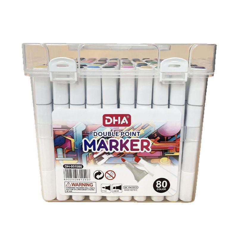 Double-Ended Quick-Dry Oily Markers: Student Watercolor & Children's Outlining Set