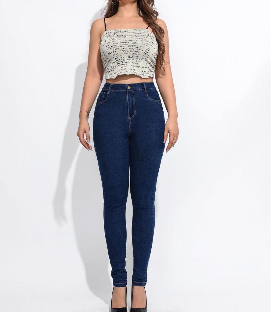 High Waist Elastic Jeans For Women