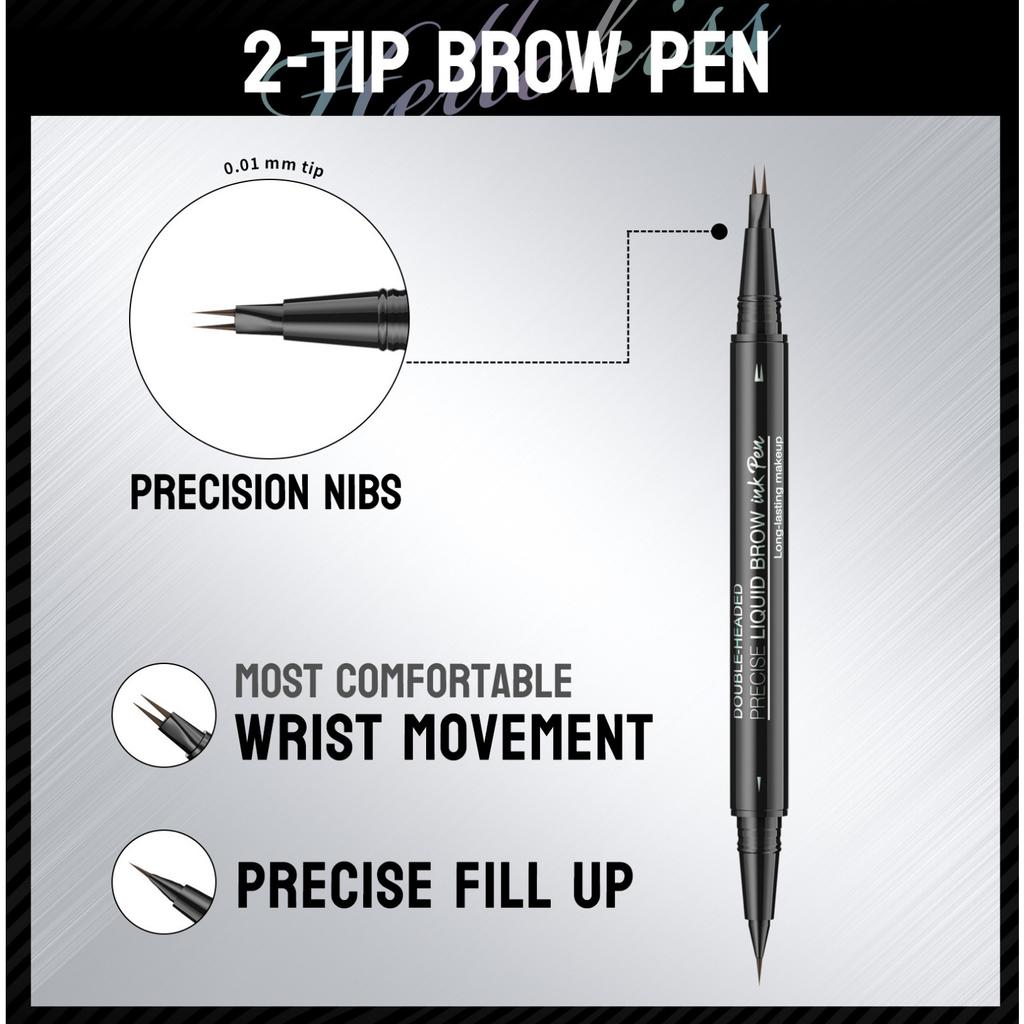 Natural and Smooth Wild Eyebrow Two-headed Eyebrow Pencil, Waterproof, Sweat-proof and Non-smudging Double-headed Eyebrow Pencil
