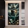 Diamond Mosaic Mermaid Skull Sailboat Scenery Large Size Diy Diamond Painting Fairy Tale Full Drill Jewelry Cross Stitch Kits Wall Decor