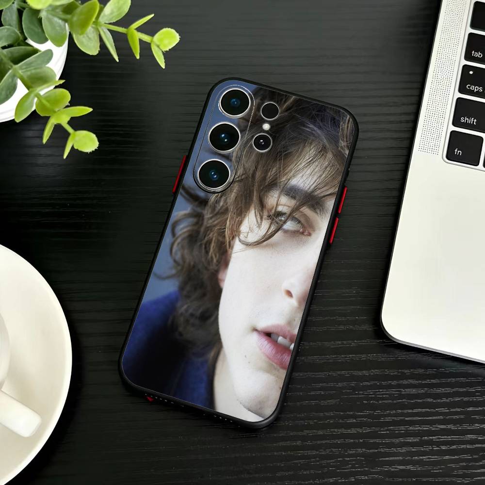 T-Timothee Chalamet Phone Case For Samsung S26,S25,S24,S23,S22,S21,S20,Ultra,Plus,FE Black Soft Cover