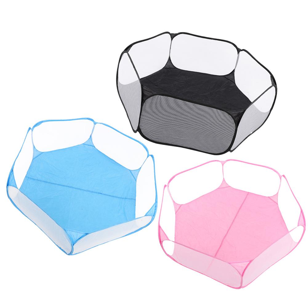 Small Pet Playpen Pet Cage Tent Pet Folding Fence Cat Rabbit Cage Tent Transparent Portable Small Pet Animals for Outdoor Pets