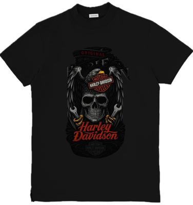 T-shirt Grafica Unisex Ispirata a Harley-Davidson Grafica Aquila Teschio S-3XL 100