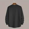 Men's Winter Solid Color Textured Round Neck Sweatshirt Hoodie Men's Sports Large Size Casual Round Neck Sweatshirt