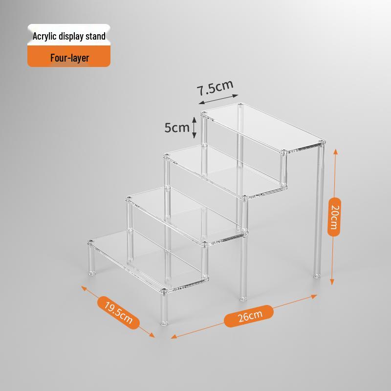 Acrylic Tiered Display Stand for Figurines and Blind Box Dolls - Transparent Home Organizer