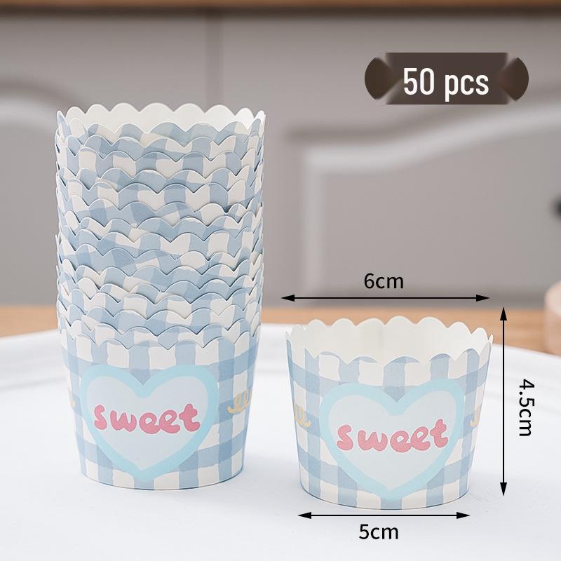 50 Hochtemperatur-Beständige Kraftpapier Muffin- & Chiffon-Kuchenförmchen - Lebensmittelqualität, Einweg, Runde Backförmchen