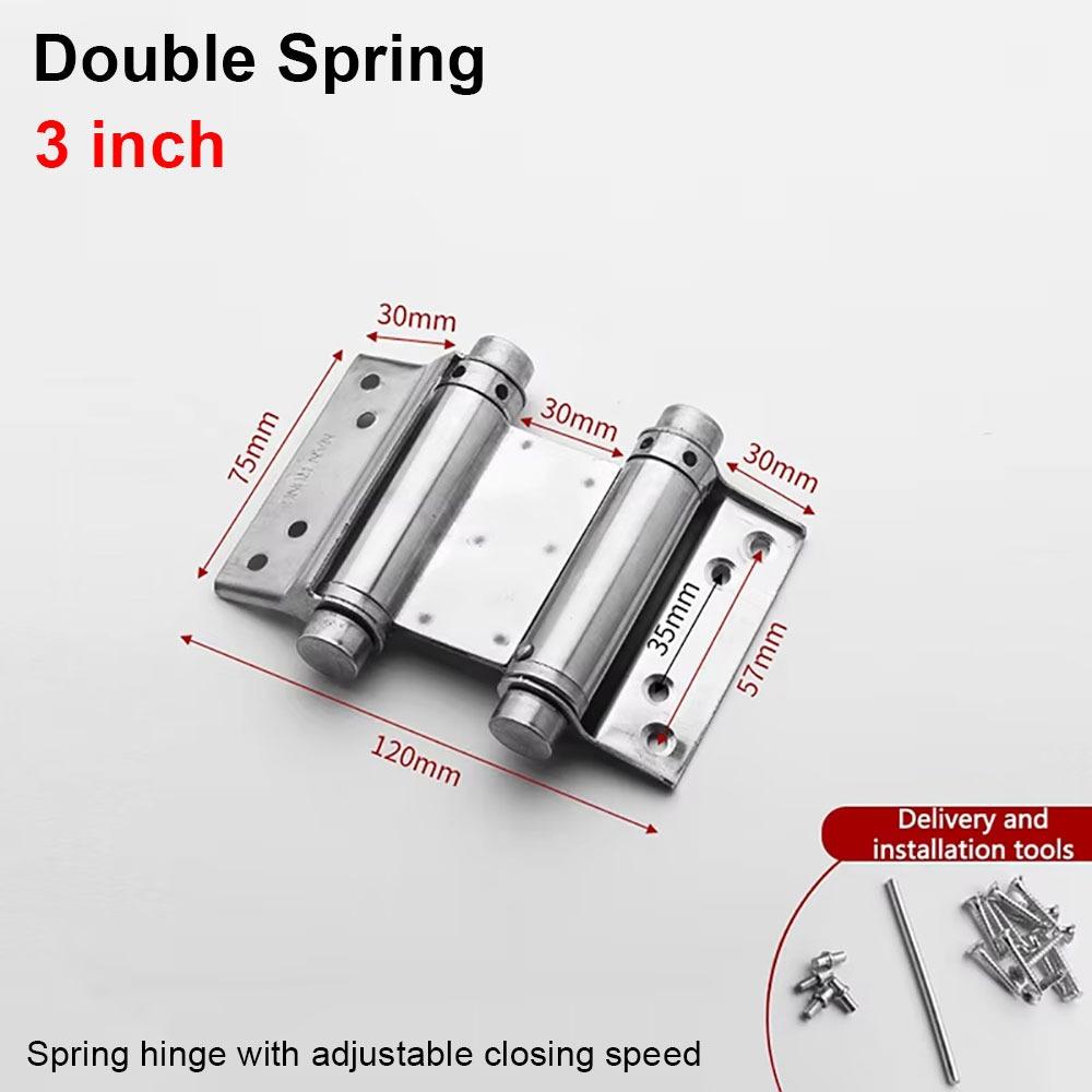 1Pcs Double Opening Door Hinge With Inner And Outer Free Spring Hinge Hardware Accessory